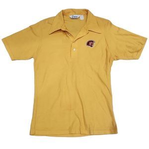 Vintage 70s wing collar single stitch university southern California polo tee